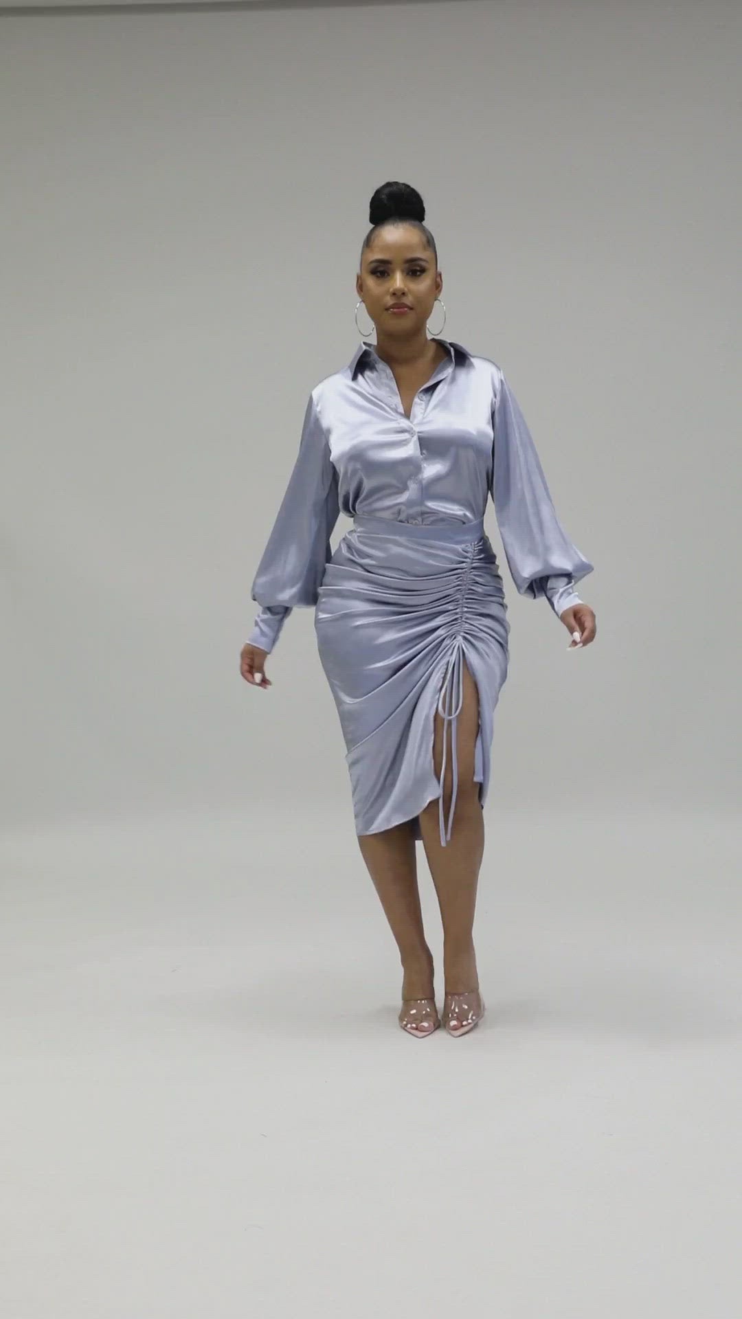 Exclusive Satin Skirt Set