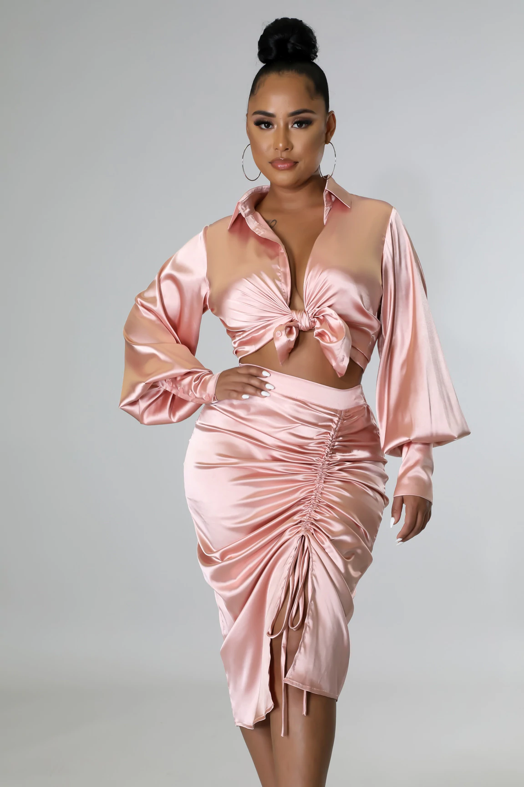 Exclusive Satin Skirt Set - Dayna Dior
