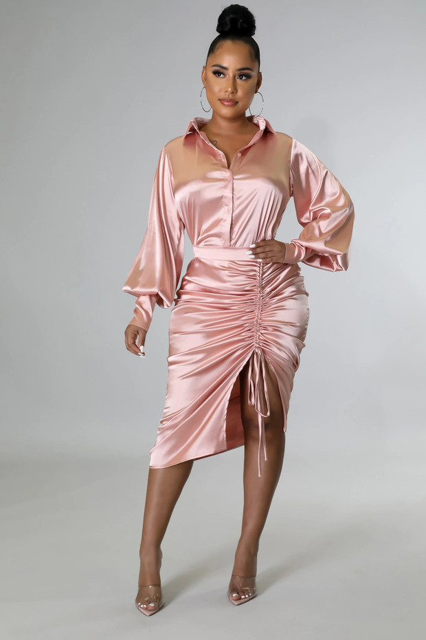 Exclusive Satin Skirt Set