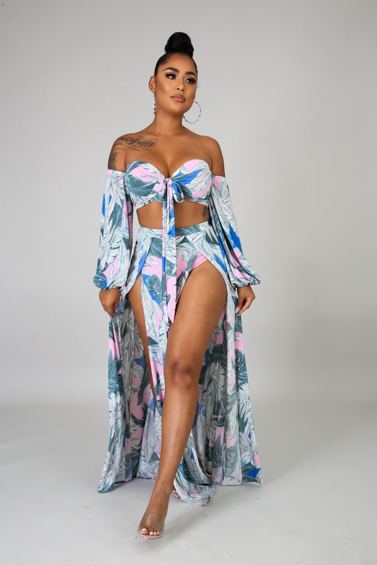 Floral Blossom Maxi Two Piece Set - Fortress Fashions &amp; Furnishings