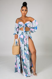 Floral Blossom Maxi Two Piece Set - Fortress Fashions & Furnishings