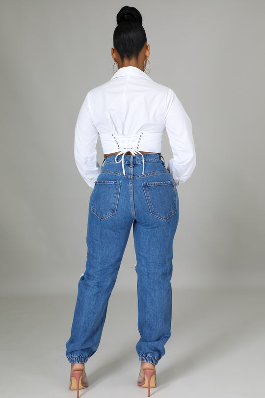 Goal Digger Denim Distress Jeans - Dayna Dior