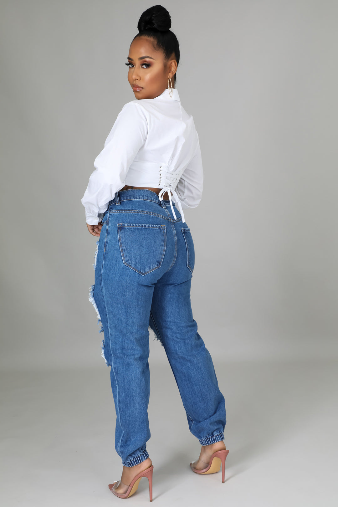 Goal Digger Denim Distress Jeans - Dayna Dior
