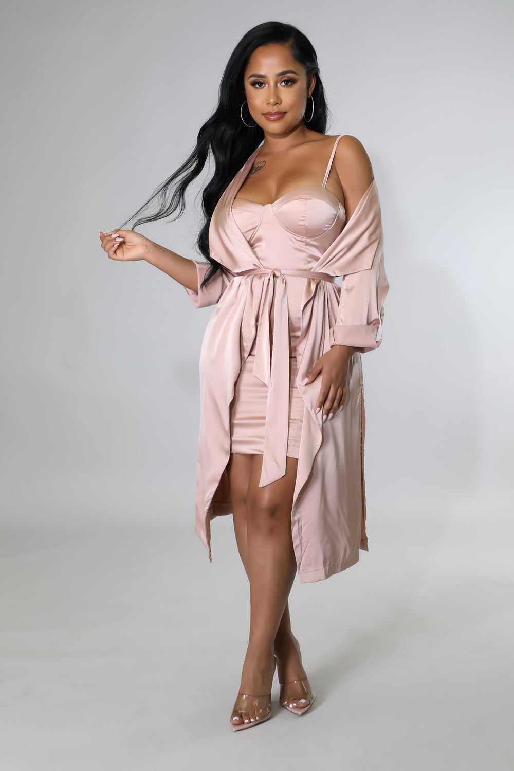 Keep It Classy Satin Dress Set - Dayna Dior