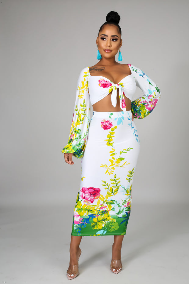 Tropical Oasis Two Piece Skirt Set - Fortress Fashions & Furnishings