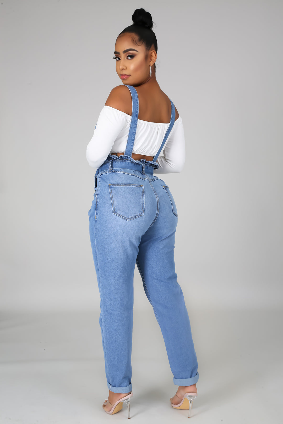 Cute In Blue Denim Overalls - Dayna Dior