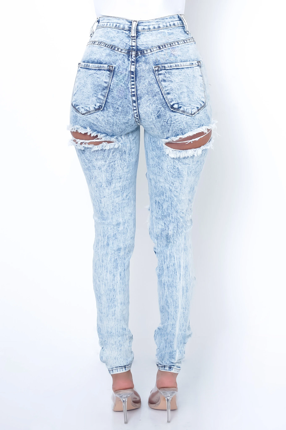 Shay Distressed Denim Jeans - Dayna Dior