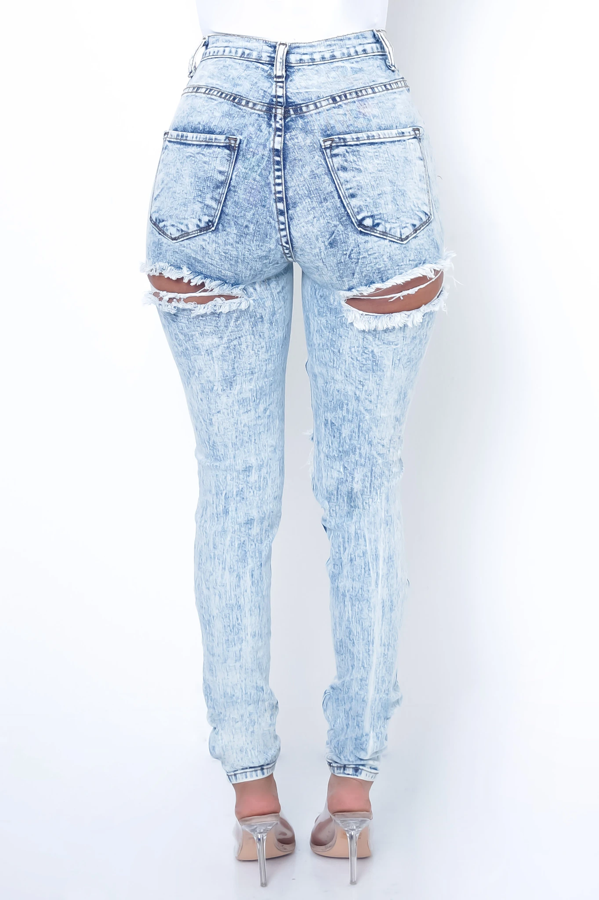 Shay Distressed Denim Jeans - Dayna Dior