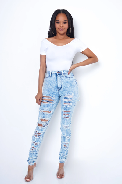 Shay Distressed Denim Jeans