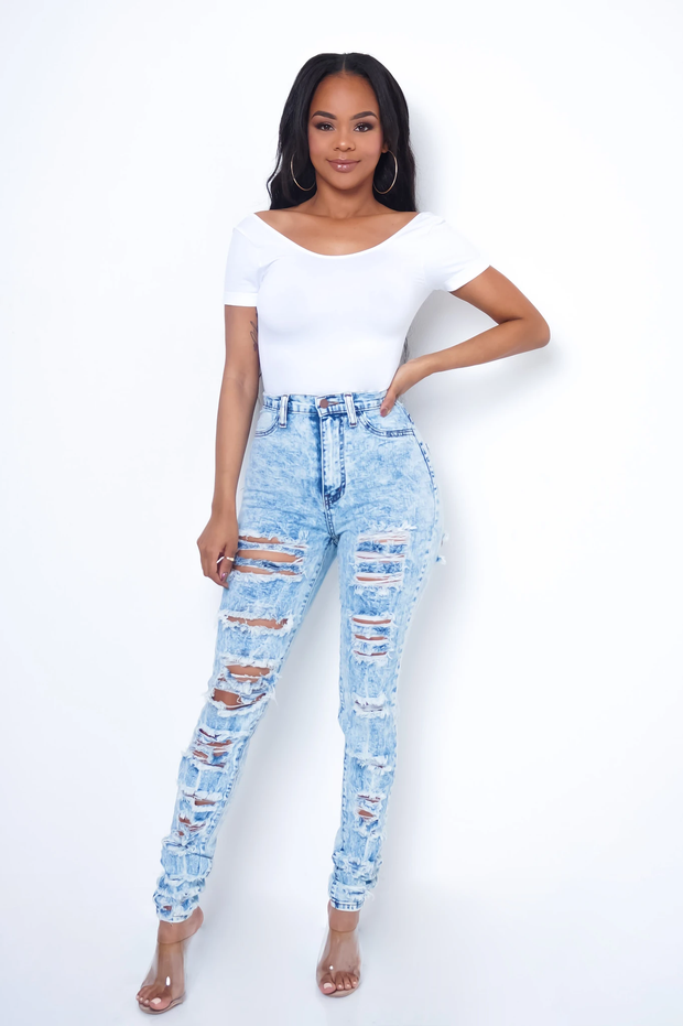 Shay Distressed Denim Jeans