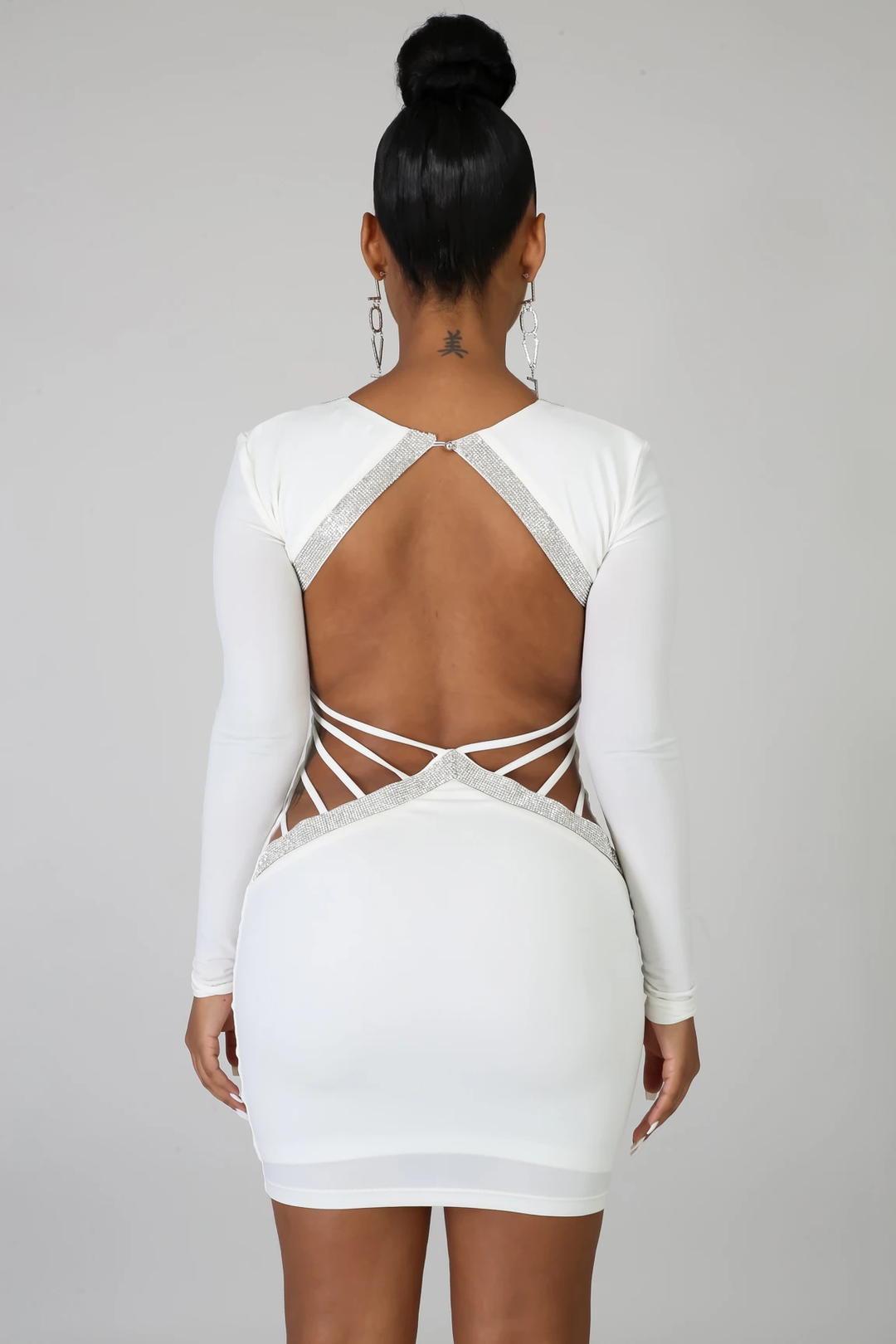 Keep It Classy Rhinestone Mini Dress - Dayna Dior