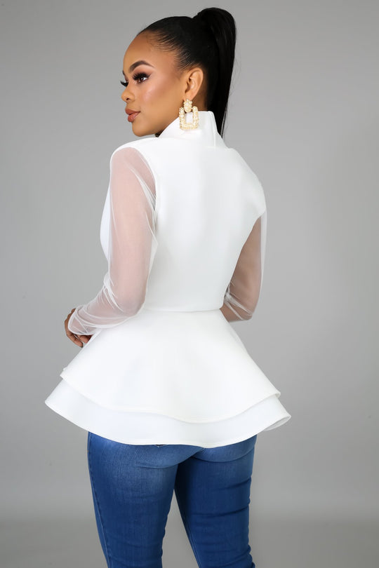 Lotus Flower Peplum Top - Dayna Dior